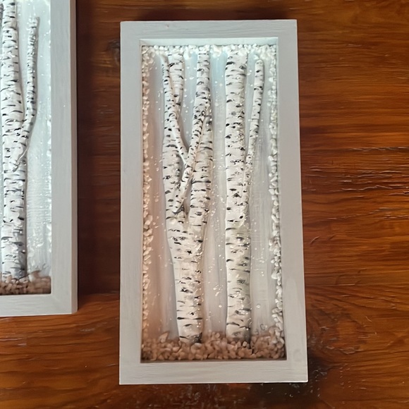❄️ NWOT, Set of Winter Birch Wall Hanging Handmade - Picture 2 of 9